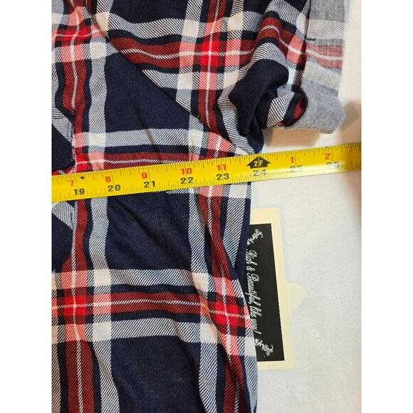 Womens RNB Plaid Button-Up Lace Accented Shirt Navy/Red Size‎ 2X - Picture 10 of 14